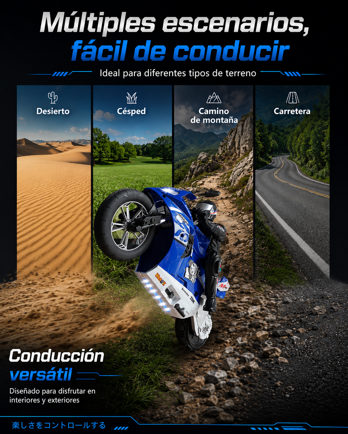 Motocicleta RC auto-estabilizada